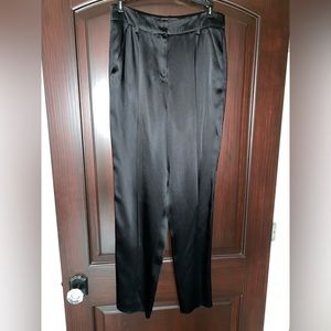 Black silk straight leg emporio Armani dress pants